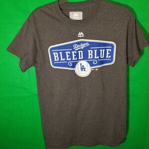 Majestic Gray Dodger Bleed Blue Small Shirt‎ MLB Chavez Ravine Dodger Baseball